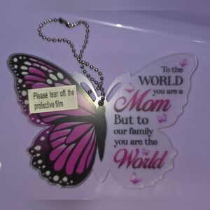 Butterfly Mom Ornament in Pink and Black